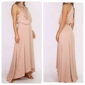 Camila and Mark Petal Senna -Neck Evening Gown